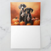 Great Dane Puppy Autumn Delight Pumpen Karte (Innenseite)