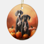 Great Dane Puppy Autumn Delight Pumpen Keramik Ornament (Links)