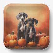Great Dane Puppy Autumn Delight Pumpen Pappteller (Vorderseite)