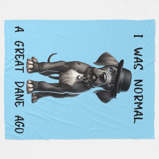 Great Dane Puppy Funny Fleecedecke (Vorderseite (Horizontal))