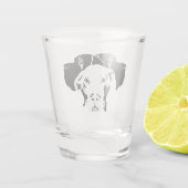 Great Dane Puppy mit Sternenschussglas Schnapsglas (Rückseite)