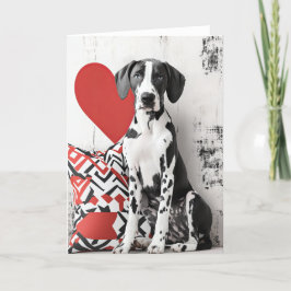 Great Dane Puppy Valentine Card Dankeskarte