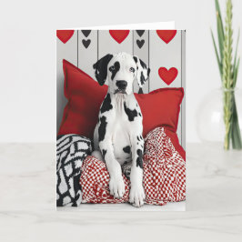 Great Dane Puppy Valentine Card Dankeskarte