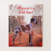 Great Dane Puzzle Personalisiert (Vertikal)