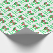Great Dane Red Christmas Dog & Green Bow White Geschenkpapier (Ecke)