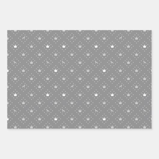 Great Dane Regal Pattern Geschenkpapier Set (Vorderseite 3)