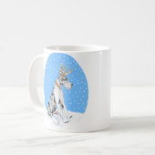 Great Dane Reindeer Christmas Harlequin Kaffeetasse (Vorderseite Links)