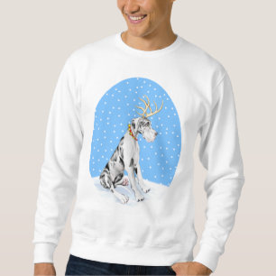 Great Dane Reindeer Christmas Harlequin UC Sweatshirt