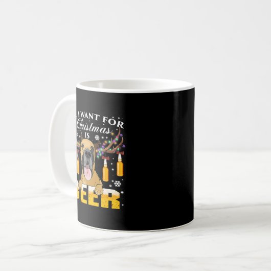 Great Dane Rentier Beer Weihnachtsschmuck Xmas Kaffeetasse (Vorderseite Links)