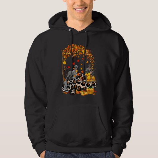 Great Dane Riding Leopard Truck Pumpkin Thanksgivi Hoodie (Vorderseite)