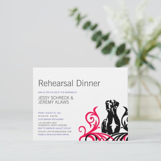 Great Dane rosa Probe Einladung (Stehend Vorderseite)