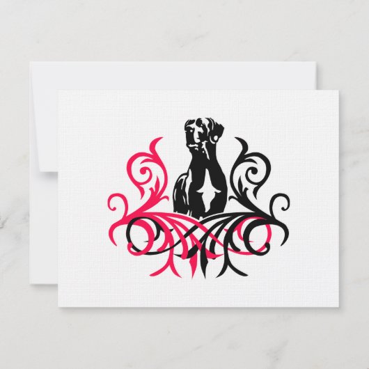 Great Dane rosa Probe Einladung (Rückseite)