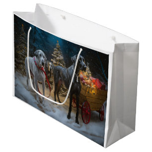 Great Dane Schneeschlitten Weihnachtsdekoration Große Geschenktüte