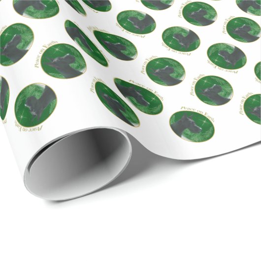 Great Dane (schwarz) Peace Geschenkpapier (Rolleneckpunkt)