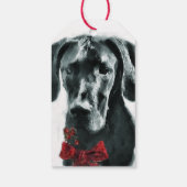 Great Dane (Schwarz) Weihnachten Geschenkanhänger (Rückseite)
