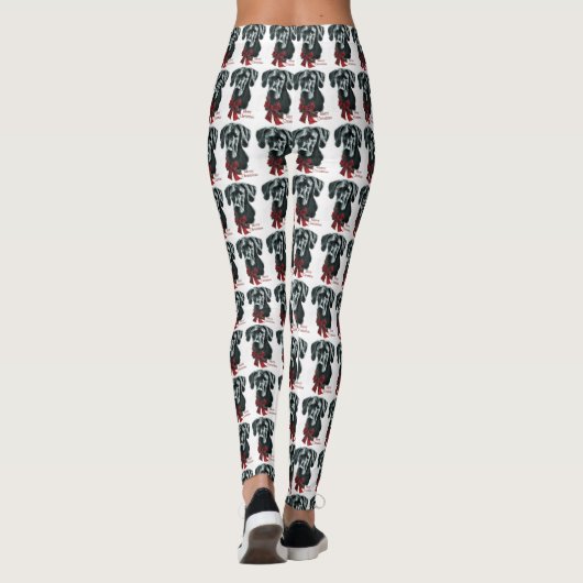 Great Dane (Schwarz) Weihnachten Leggings (Rückseite)