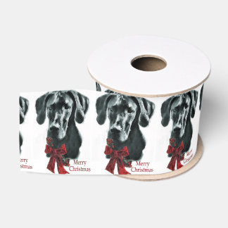 Great Dane (Schwarz) Weihnachten Ripsband
