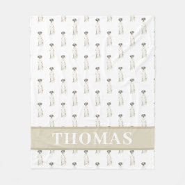 Great Dane (Schwarz-weiß Harlequin) Fleecedecke