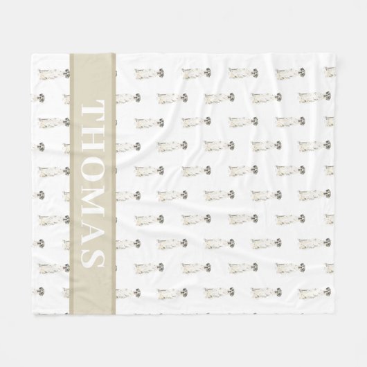 Great Dane (Schwarz-weiß Harlequin) Fleecedecke (Vorderseite (Horizontal))