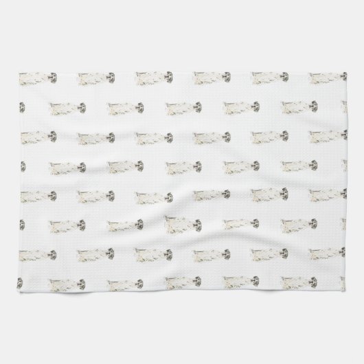 Great Dane (Schwarz-weiß Harlequin) Geschirrtuch (Horizontal)