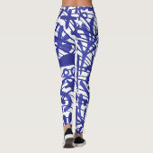 Great Dane Silhouette Blue Pattern Leggings (Rückseite)