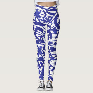 Great Dane Silhouette Blue Pattern Leggings