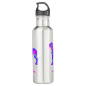 Great Dane Silhouette Dog Pink & Blue Edelstahlflasche (Rückseite)