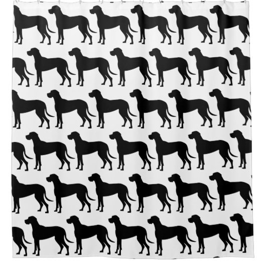 Great Dane Silhouette Duschvorhang (Vorderseite)