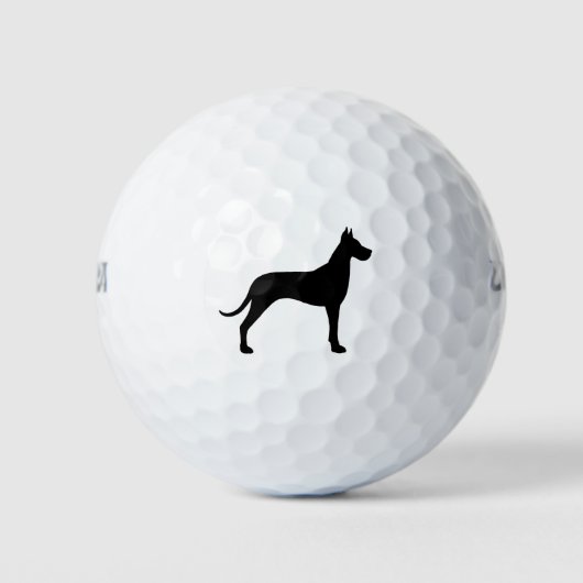 Great Dane Silhouette Golfball (Vorderseite)