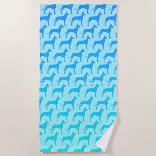 Great Dane Silhouette Pattern Strandtuch (Vorderseite)