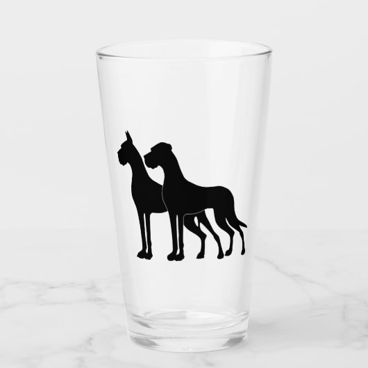 Great Dane Silhouetten Beer Glas (Vorderseite)