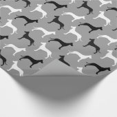 Great Dane Silhouetten Muster Geschenkpapier (Ecke)