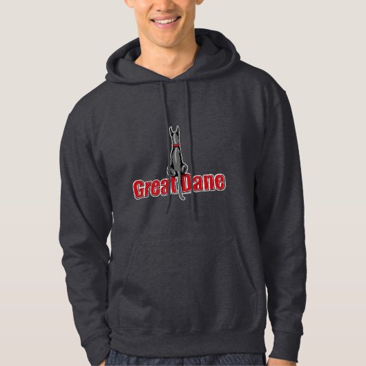 Great Dane Sit Black Hoodie (Vorderseite)