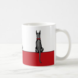 Great Dane Sit Black Kaffeetasse