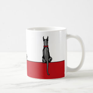 Great Dane Sit Black Kaffeetasse