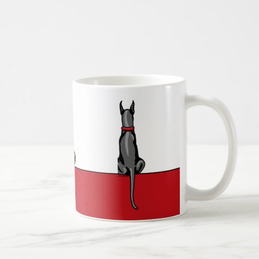 Great Dane Sit Black Kaffeetasse (Rechts)