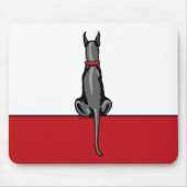 Great Dane Sit Black Mousepad (Vorne)