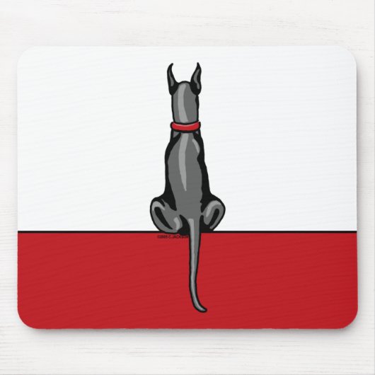 Great Dane Sit Black Mousepad (Vorne)