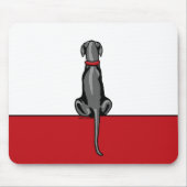 Great Dane Sit Black UC Mousepad (Vorne)
