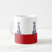Great Dane Sit Blue Coffee Tasse (Vorderseite Links)