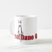 Great Dane Sit White Kaffeetasse (Vorderseite Links)