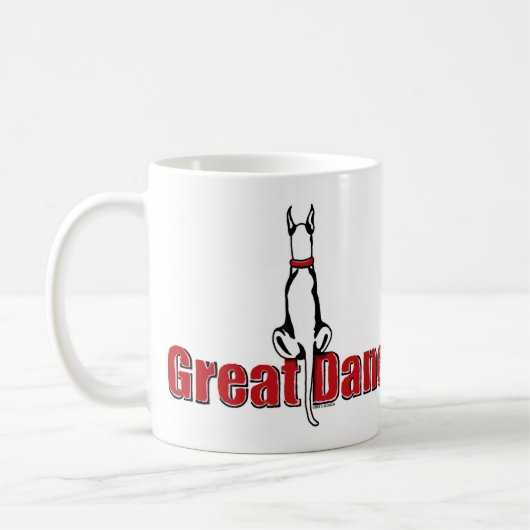 Great Dane Sit White Kaffeetasse (Links)