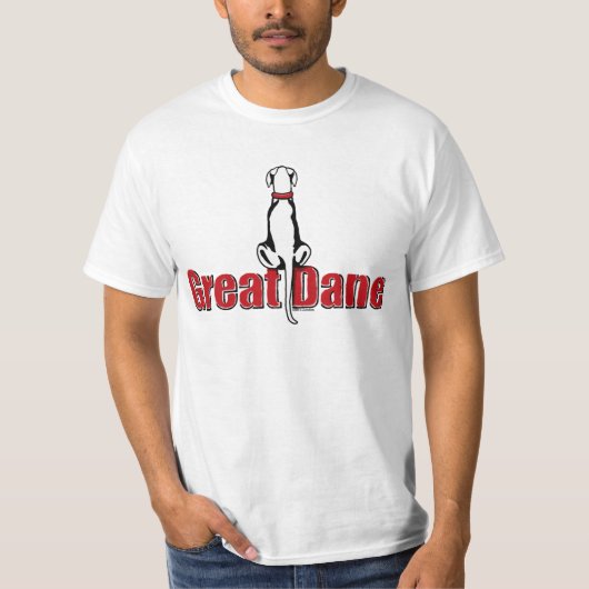 Great Dane Sit White UC T-Shirt (Vorderseite)