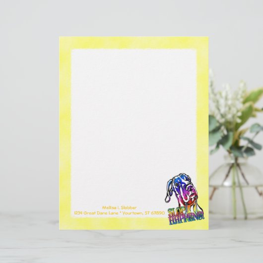 Great Dane Slop Happens Bright UC Briefkopf (Stehend Vorderseite)