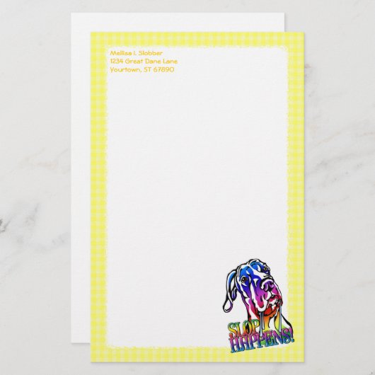 Great Dane Slop Happens Bright UC Briefpapier (Vorne/Hinten)