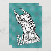 Great Dane Slop Happens BW Einladung (Vorne/Hinten)