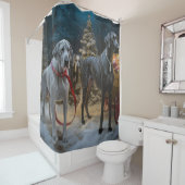 Great Dane Snowy Sleigh Weihnachtsdekor Duschvorhang (Beispiel)