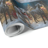Great Dane Snowy Sleigh Weihnachtsdekor Geschenkpapier (Rolleneckpunkt)