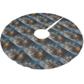 Great Dane Snowy Sleigh Weihnachtsdekor Polyester Weihnachtsbaumdecke (Schrägansicht)