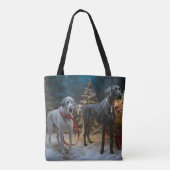 Great Dane Snowy Sleigh Weihnachtsdekor Tasche (Rückseite)